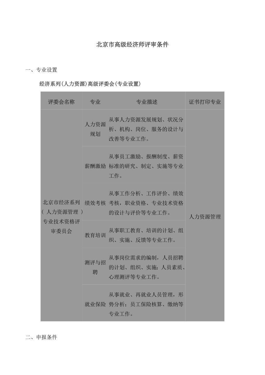 北京市高级经济师评审条件.doc_第1页