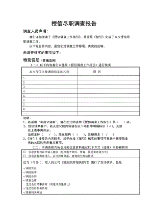 投资担保有限公司授信调查报告.doc