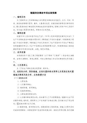 工程隧道突发事故专项应急预案.doc