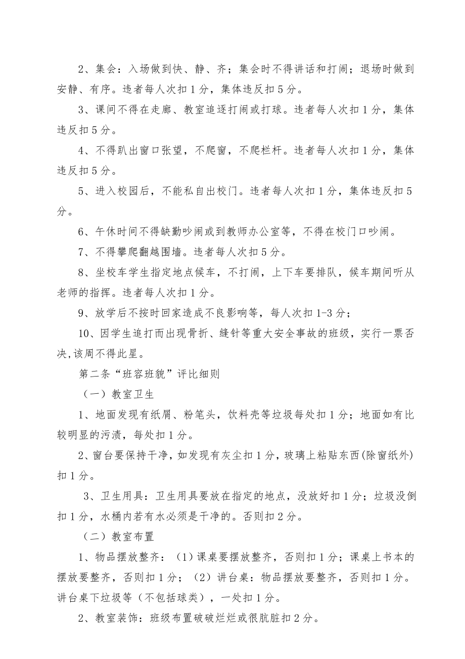 XX学校五星班级评比方案.doc_第2页