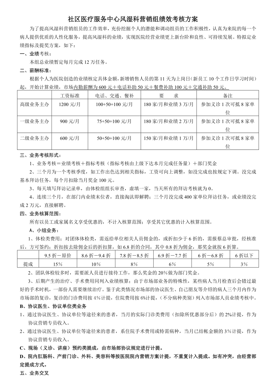 市场部体检组绩效考核方案.doc_第1页