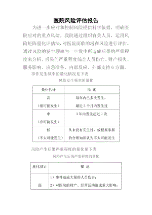 【推荐】医院风险评估报告1.doc