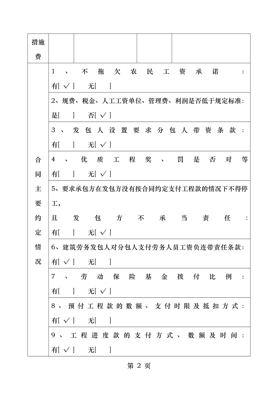 施工作业专业分包合同备案表.doc_第2页