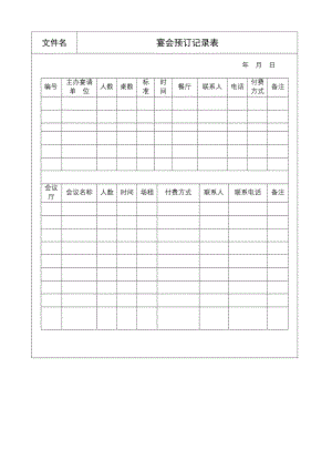 宴会预定记录表.doc