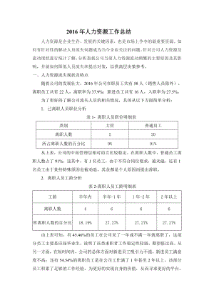 2016年度人力资源状况及分析报告公开.doc