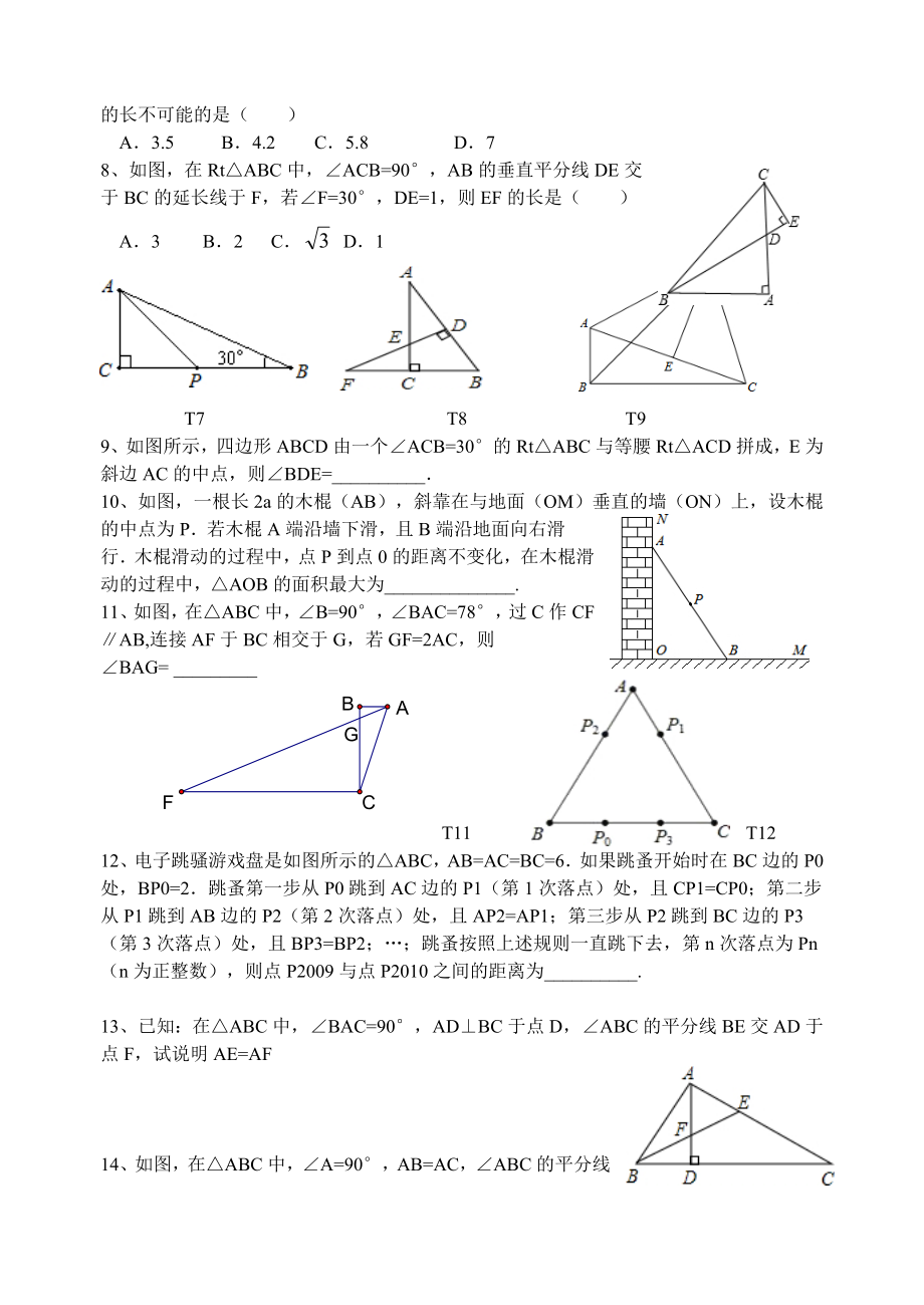 八年级数学培优专题(一)-直角三角形.doc_第2页