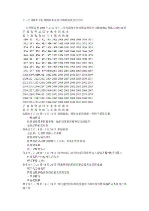 十二生肖属相年份对照.doc