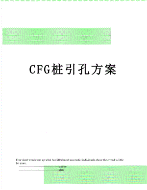 最新CFG桩引孔方案.doc