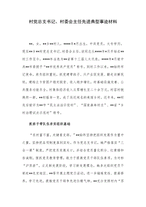 村党总支书记、村委会主任先进典型事迹材料.docx