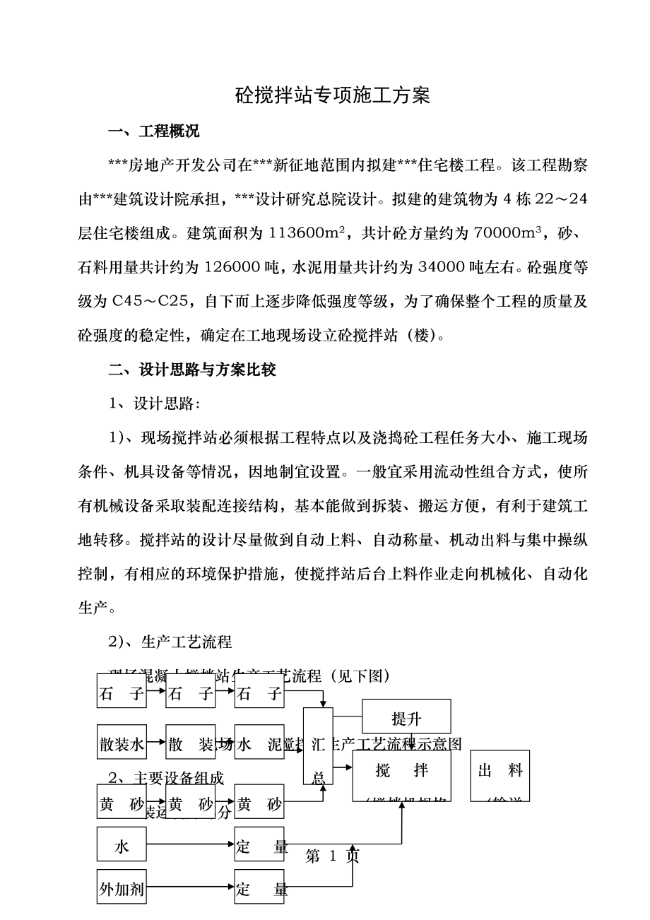 高层住宅群工程混凝土搅拌站施工方案.doc_第1页