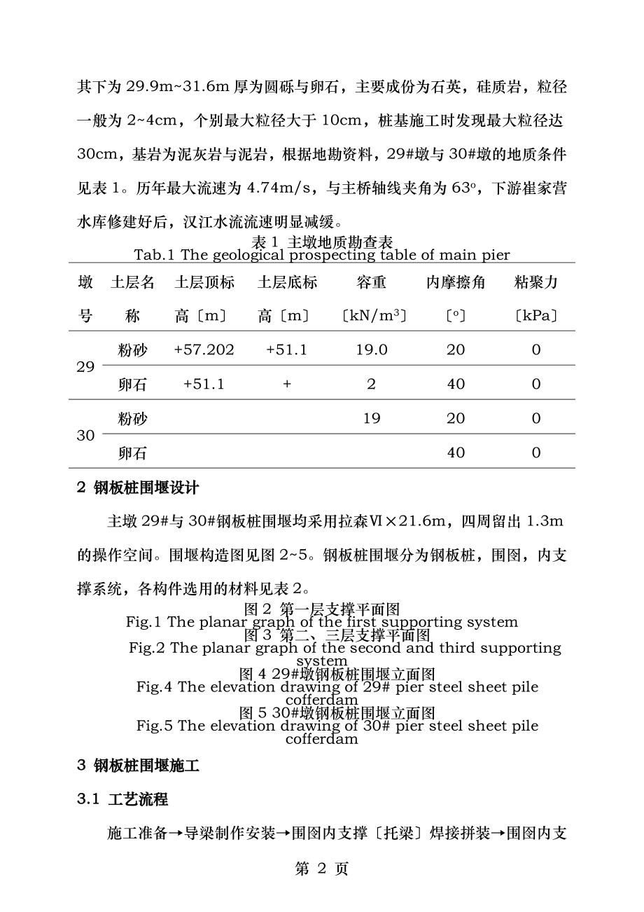 超厚砂卵石层地质条件下钢板桩围堰设计与施工技术.doc_第2页