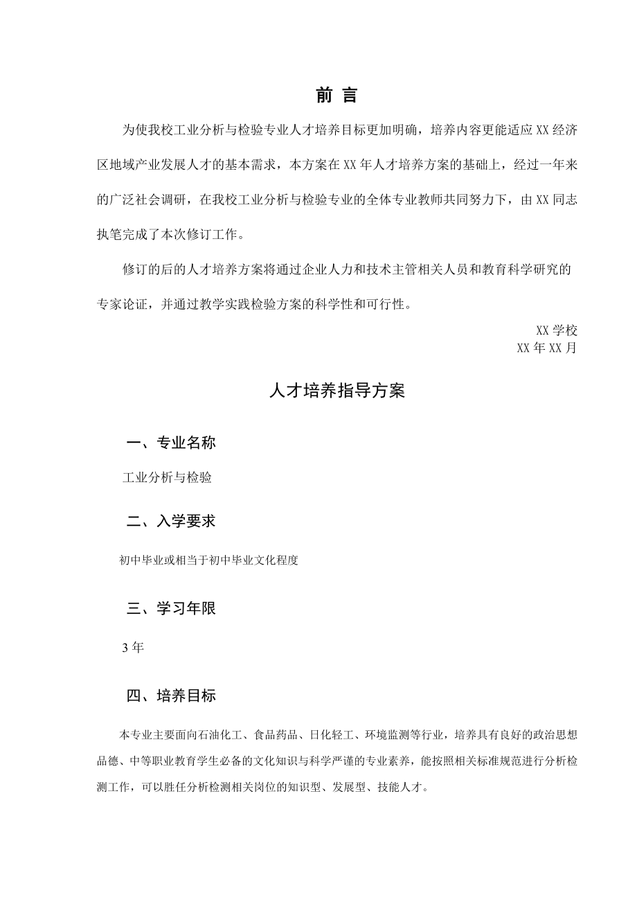 工业分析与检验专业人才培养方案修订案.doc_第2页