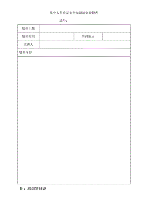 【餐饮】从业人员食品安全知识培训登记表.docx