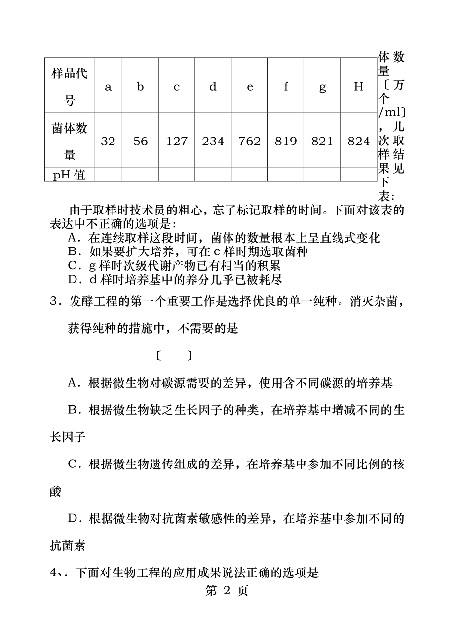 高考生物专题能力训练生物工程.doc_第2页