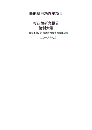 新能源电动汽车项目可行性研究报告代写(编写格式).doc