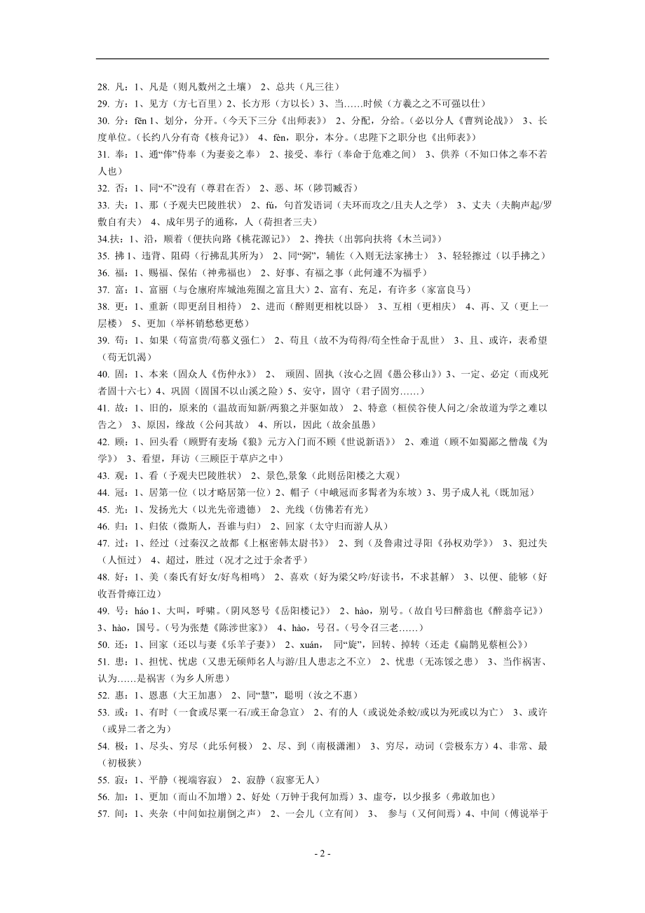 初中文言文一词多义180个实词虚词详解.doc_第2页