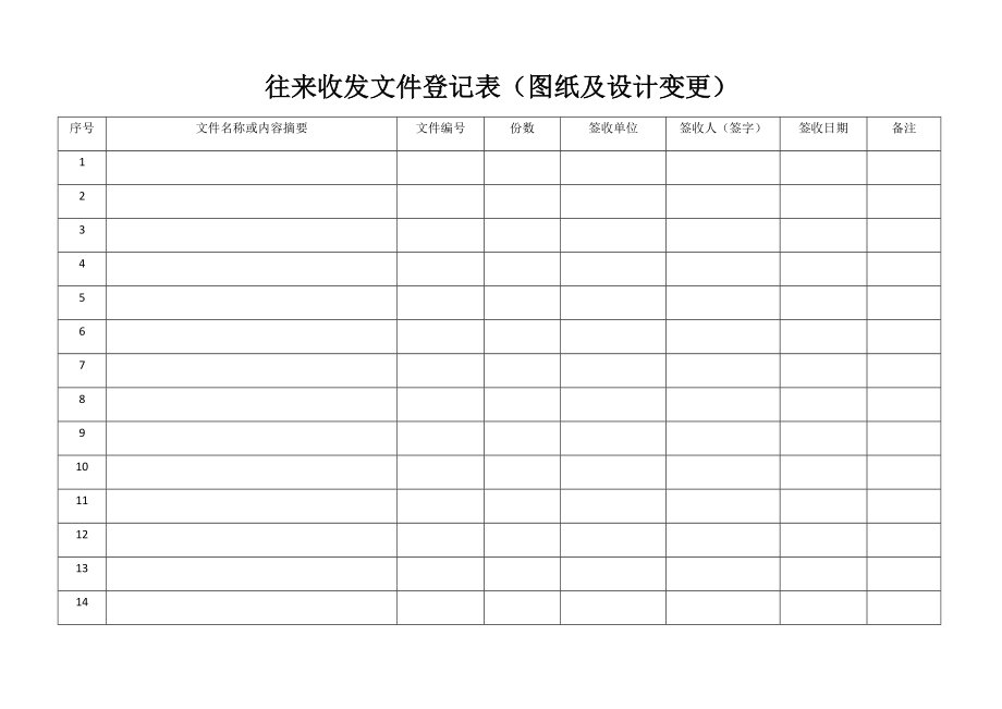 往来收发文件登记表.docx_第1页