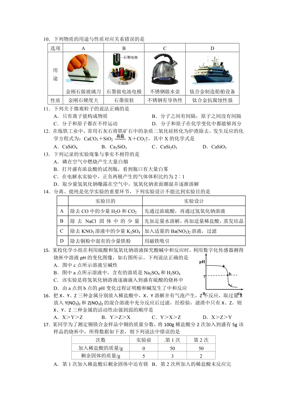 宜昌市2015年中考化学试题及答案(word版).doc_第2页