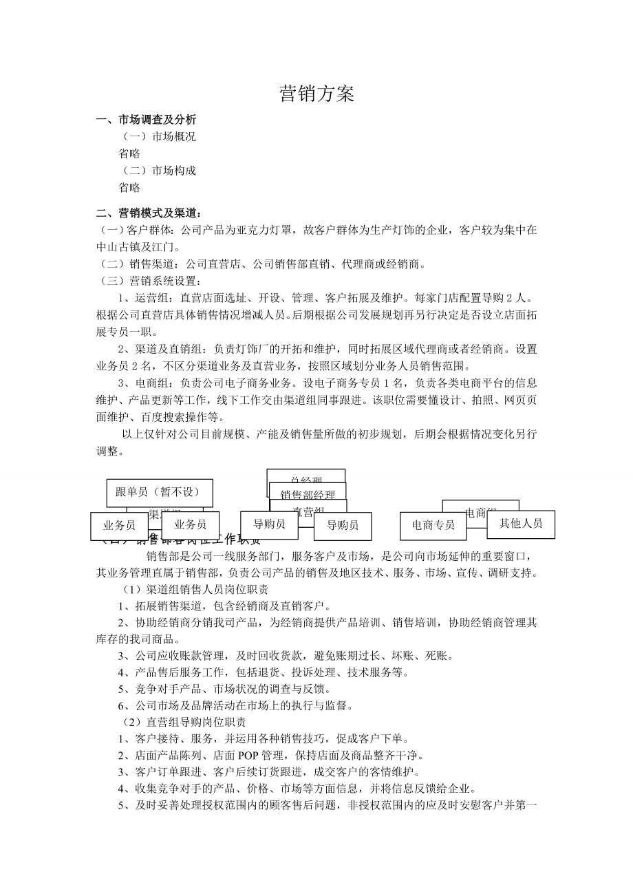 小型企业市场营销方案精简版.doc_第1页