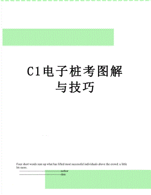 最新C1电子桩考图解与技巧.doc