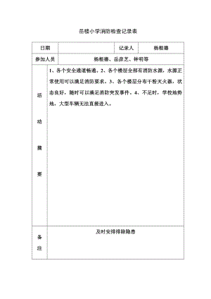 学校消防检查记录表.doc