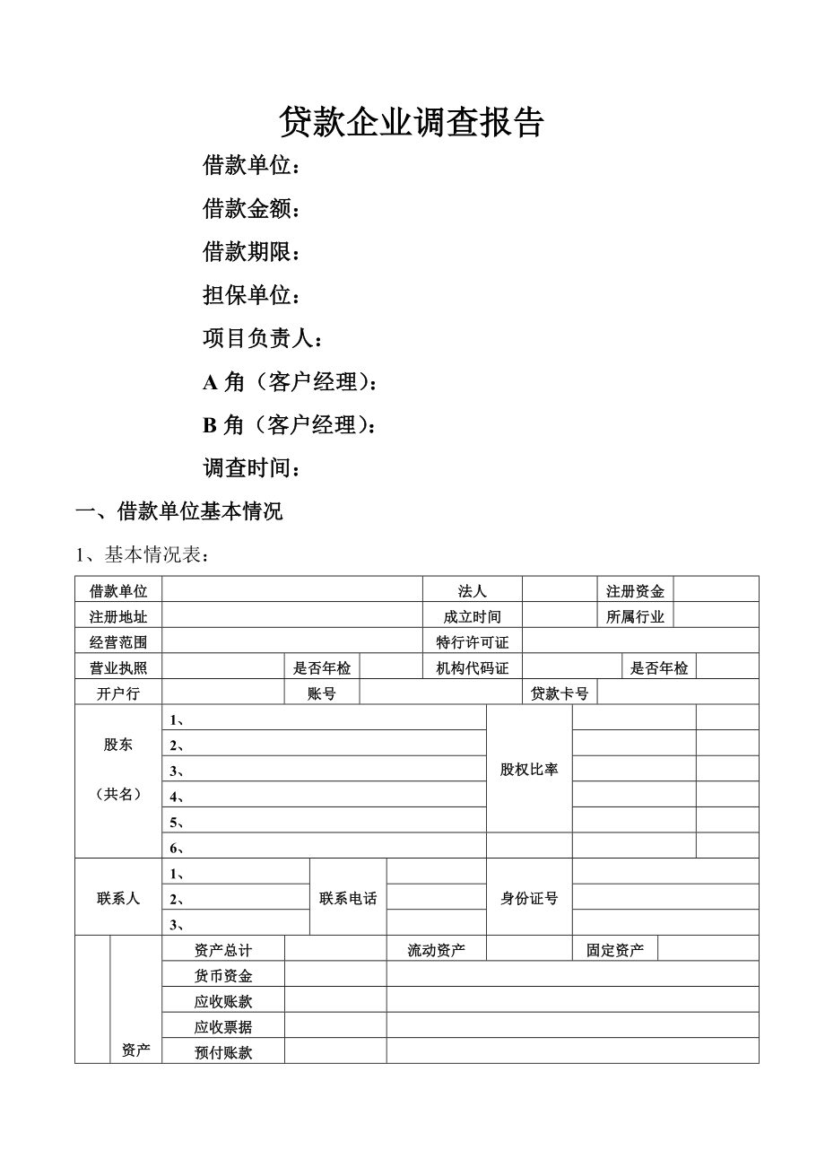 小额贷款公司企业调查报告.doc_第1页