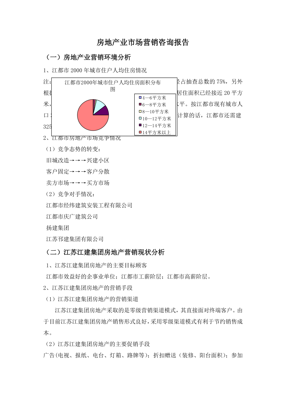 房地产业市场营销咨询报告.doc_第1页