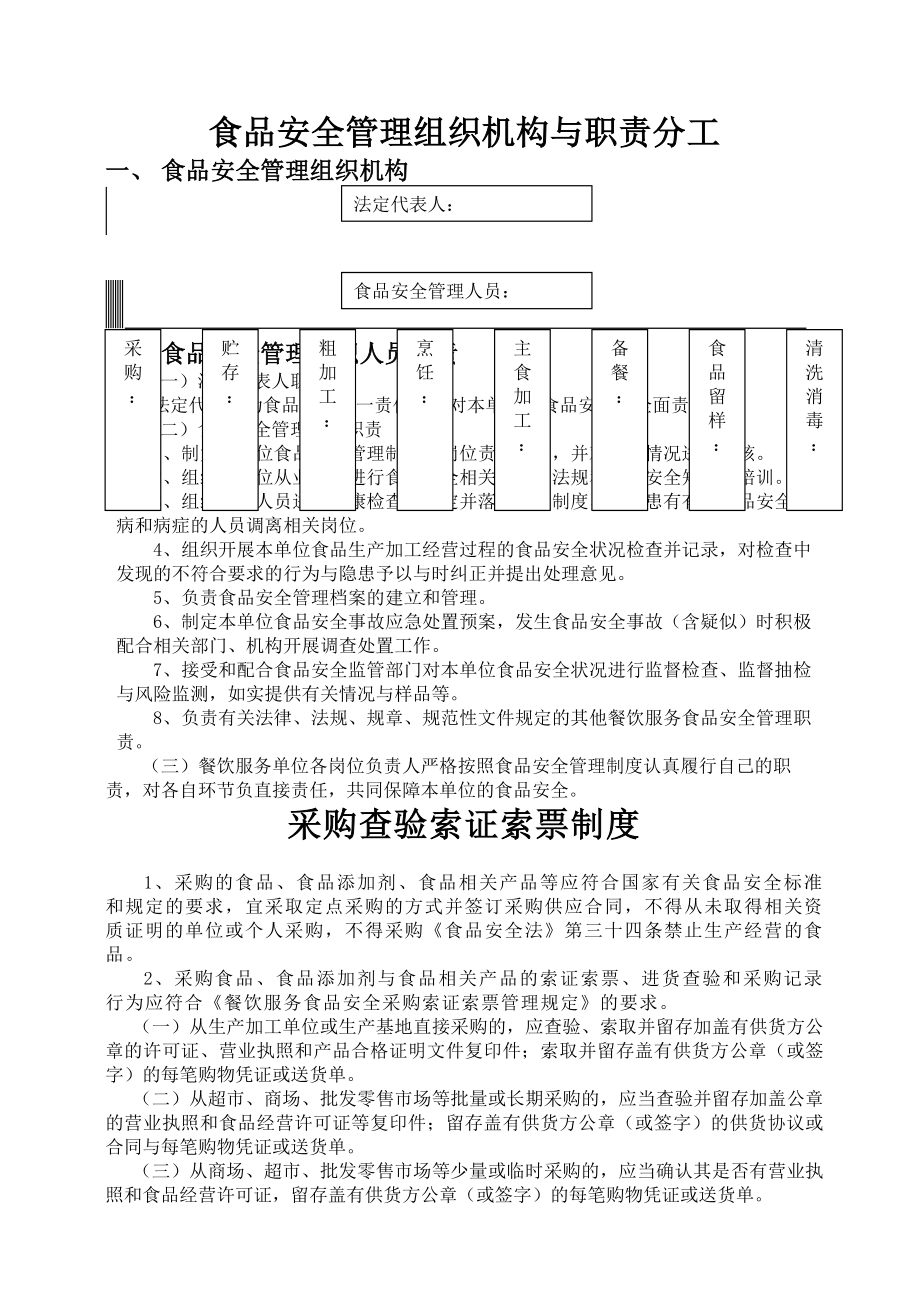 食品安全管理组织机构及食品安全管理制度.docx_第1页