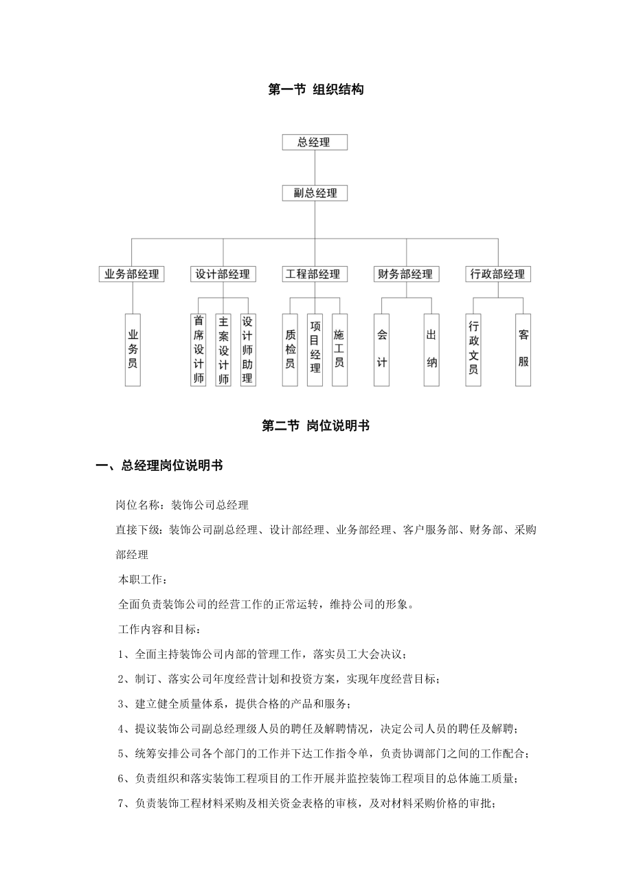 家装公司岗位职责(自己辛苦整合的~).doc_第1页