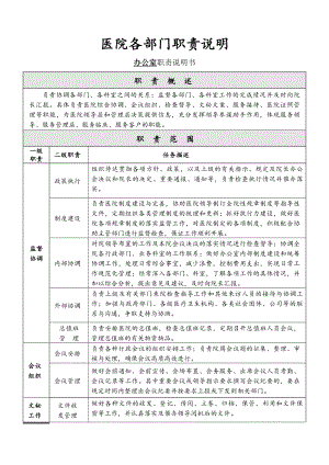 医院各部门职责说明.docx