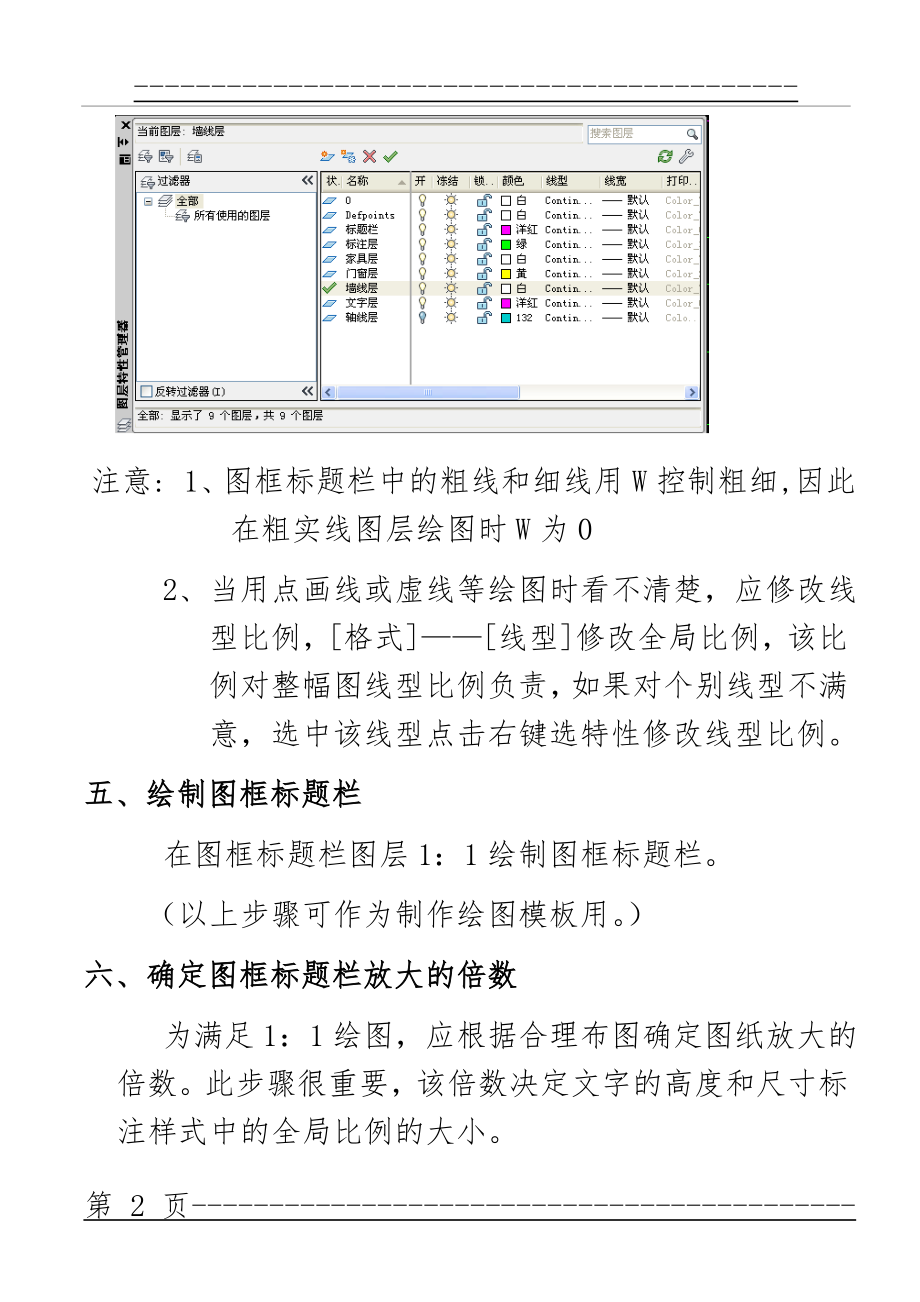 CAD建筑平面图绘图步骤(5页).doc_第2页