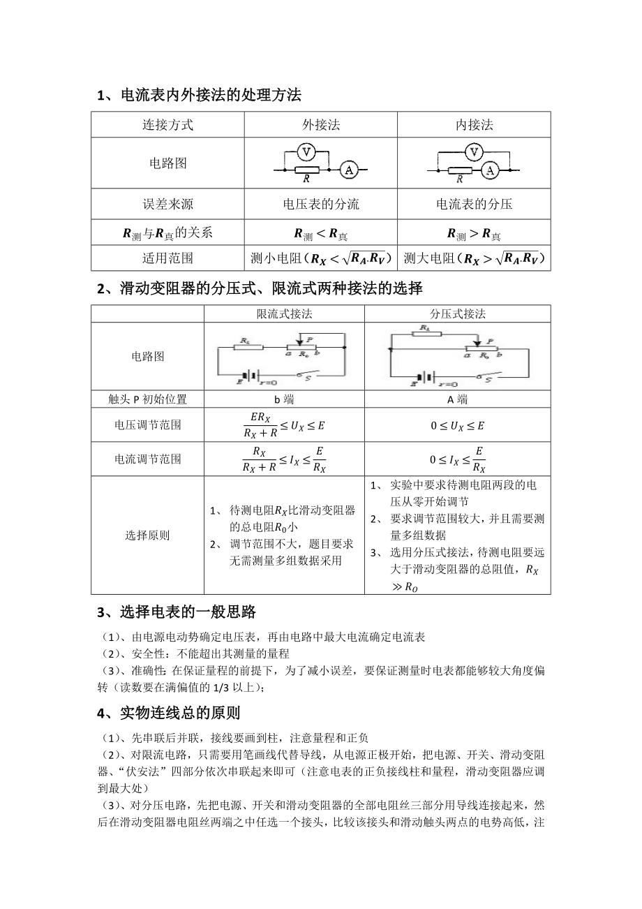 物理选修3-1 电学实验小结.doc_第1页