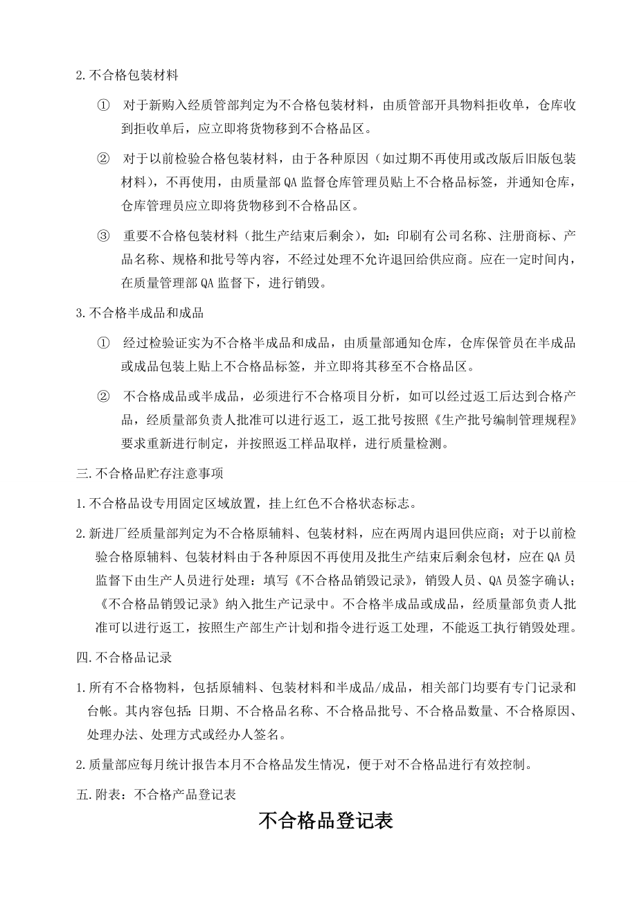 不合格原辅料包装材料中间产品成品管理制度 012.doc_第2页