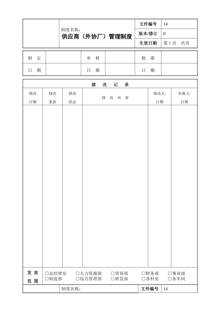 生产企业供应商(外协厂)管理制度.docx_第1页