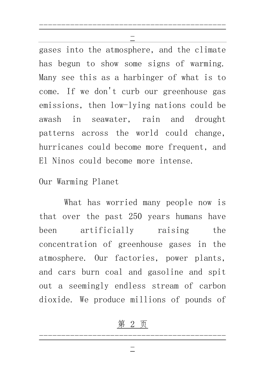 Focus on global warming 课文原文(8页).doc_第2页