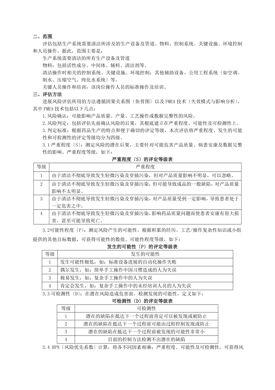 生产设备清洁验证风险评估报告副本.doc_第2页