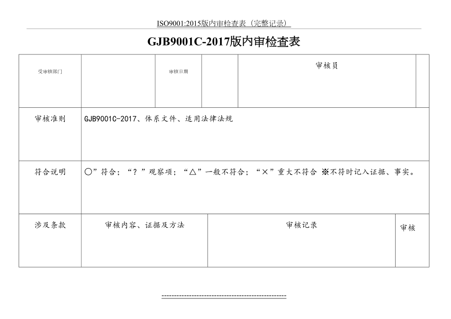 最新gjb9001c-内审检查表.doc_第2页