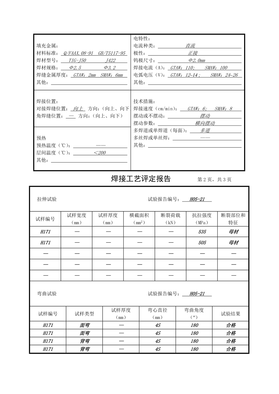 焊接工艺评定报告标准(标准20).doc_第2页