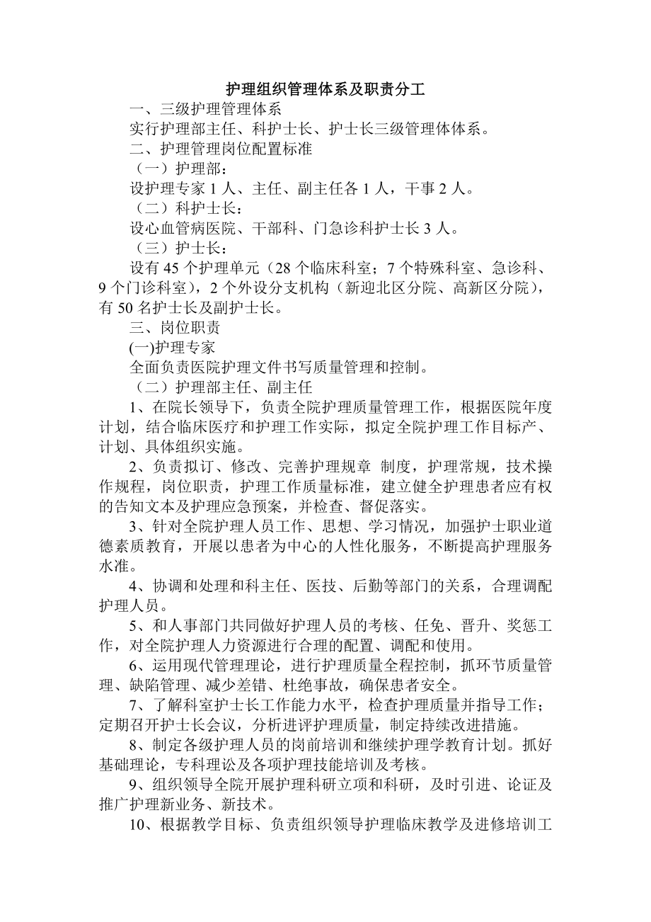 护理组织管理体系与职责分工.docx_第1页