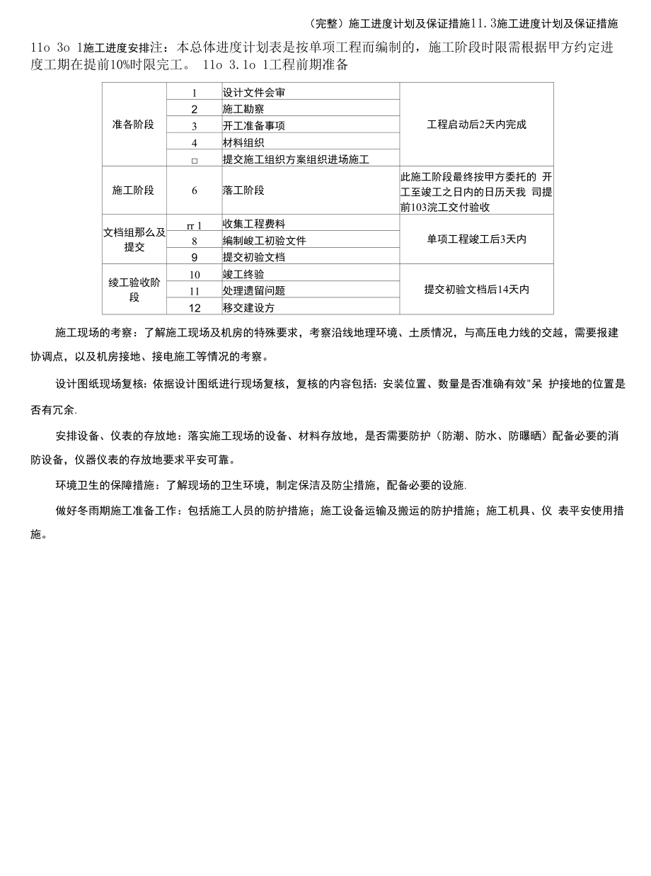 (完整)施工进度计划及保证措施.docx_第1页