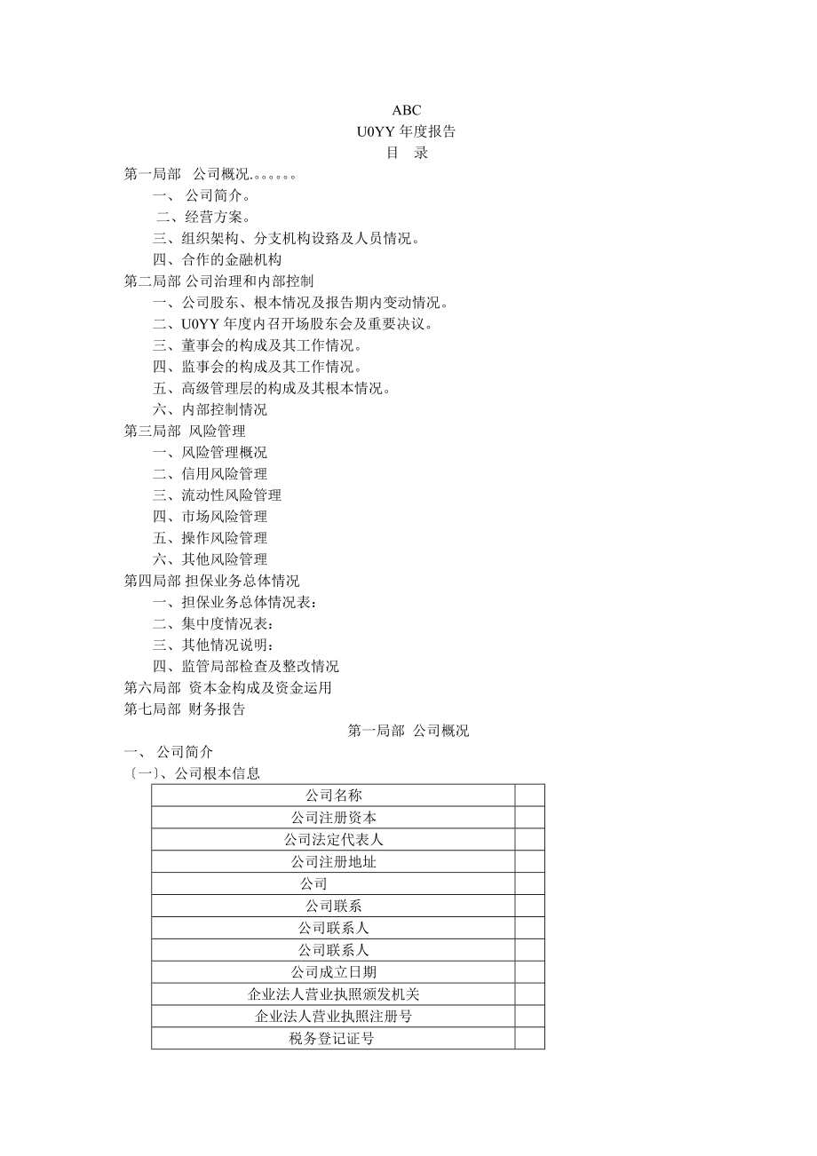 融资性担保公司年度报告DOC.doc_第1页