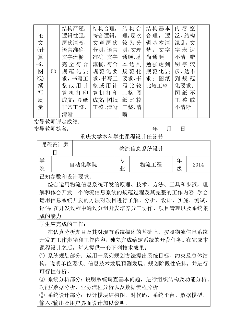 物流信息系统课程设计报告.doc_第2页