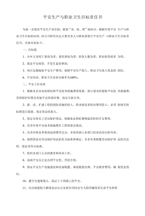 (财务）安全生产与职业卫生目标责任书.docx