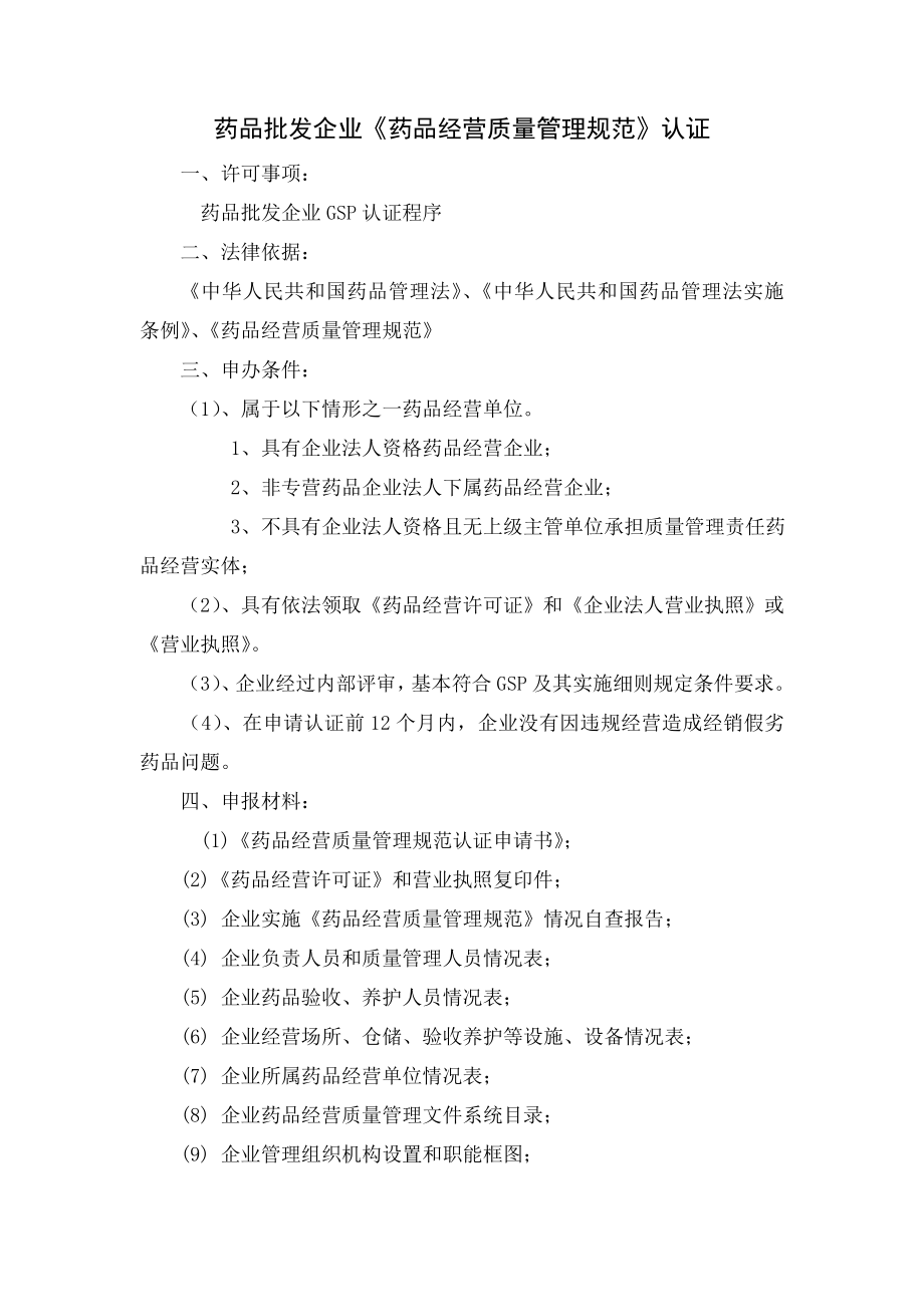 药品批发企业GSP认证材料.doc_第1页