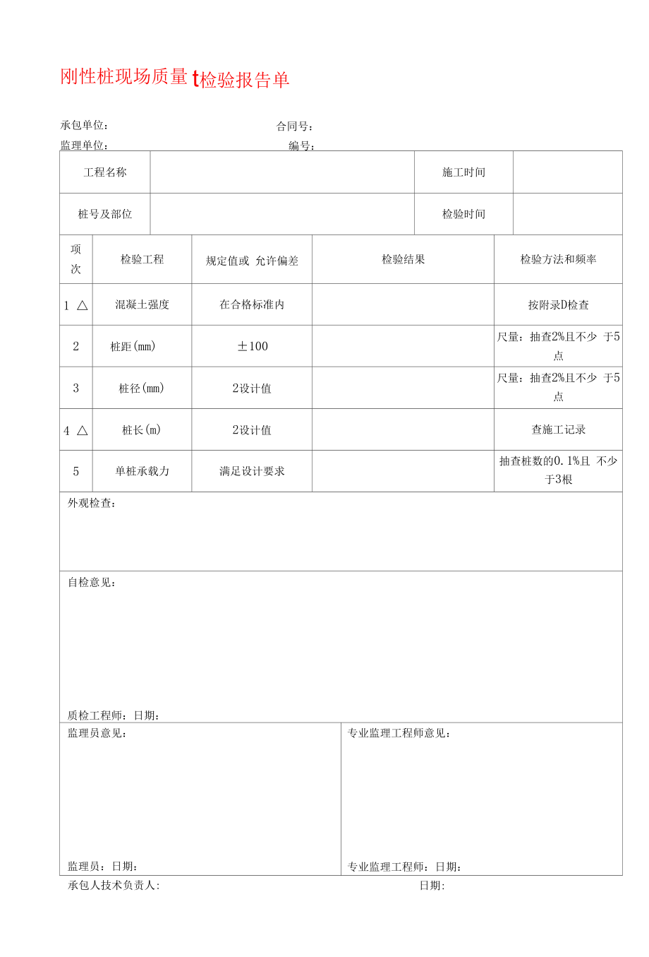 刚性桩现场质量检验报告单.docx_第1页