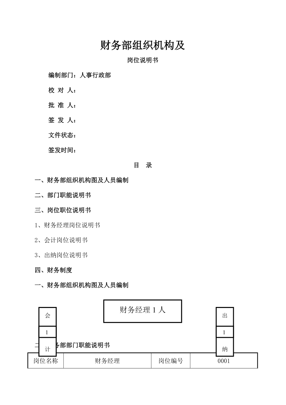 财务部组织架构及岗位职责002.doc_第1页