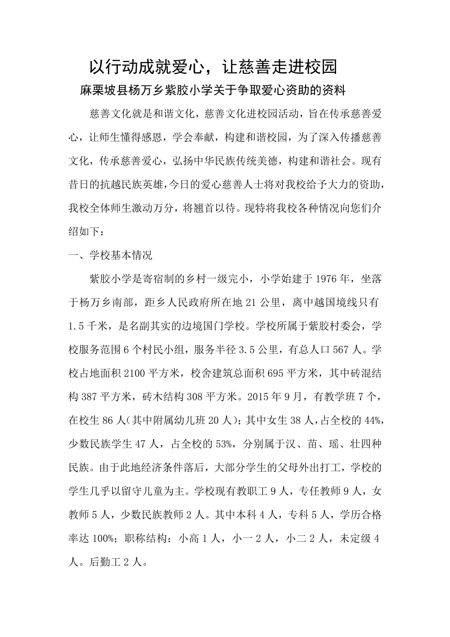 爱心进校园汇报材料.doc_第1页