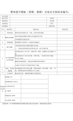 整体提升模板（滑模、爬模）安装安全验收表.docx