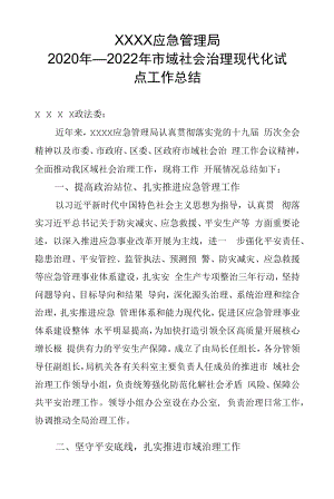 应急管理局市域治理现代化工作总结.docx