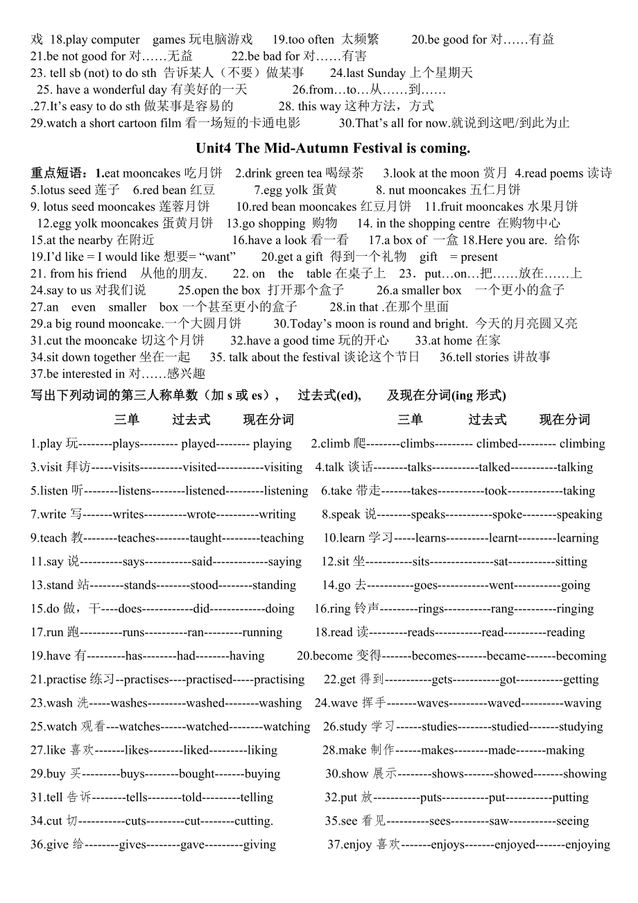 新湘少版六年级英语上册一到四单元知识点.doc_第2页